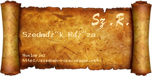 Szedmák Róza névjegykártya